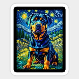 Rottweiler in starry night Sticker